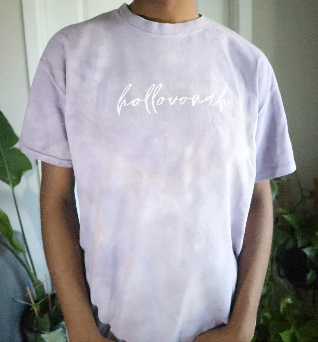 Botanical Pastel Purple Short Sleeve Shirt (Plant Dyed)